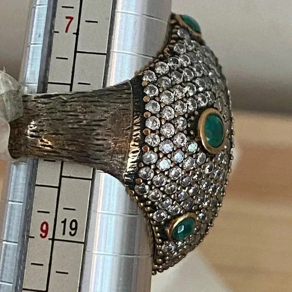 High End Unique Turkish Rhinestone Statement Ring - Picture 7 of 7